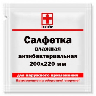 Влажная салфетка антибактериальная 200х220 мм